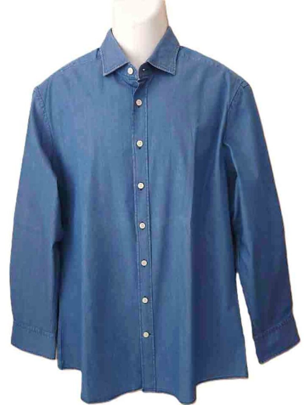 Hackett London Chambray Shirt Cotton Men's Size Slim Fit Large